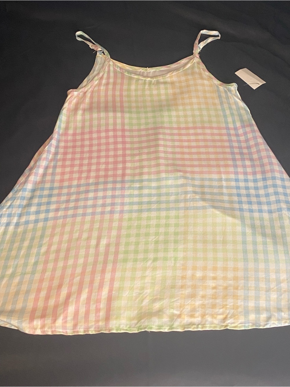 art class Pastel Plaid Slip Dress in Pink, Yellow, Green, Blue NWT.